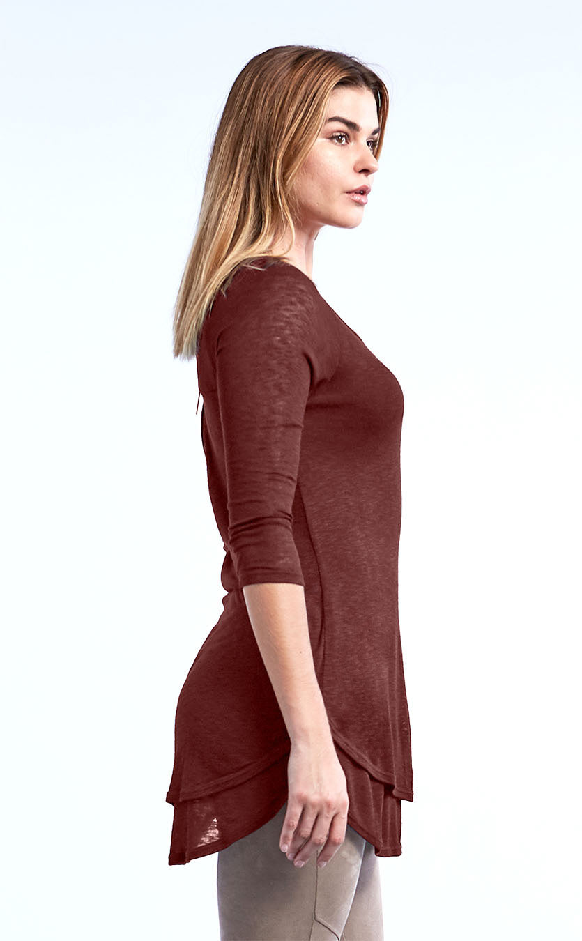 3/4 Sleeve Double Layered Top